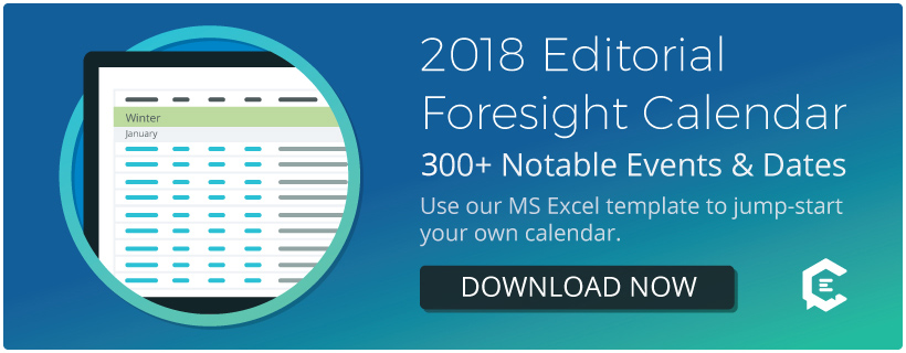 2018 Editorial Calendar Template