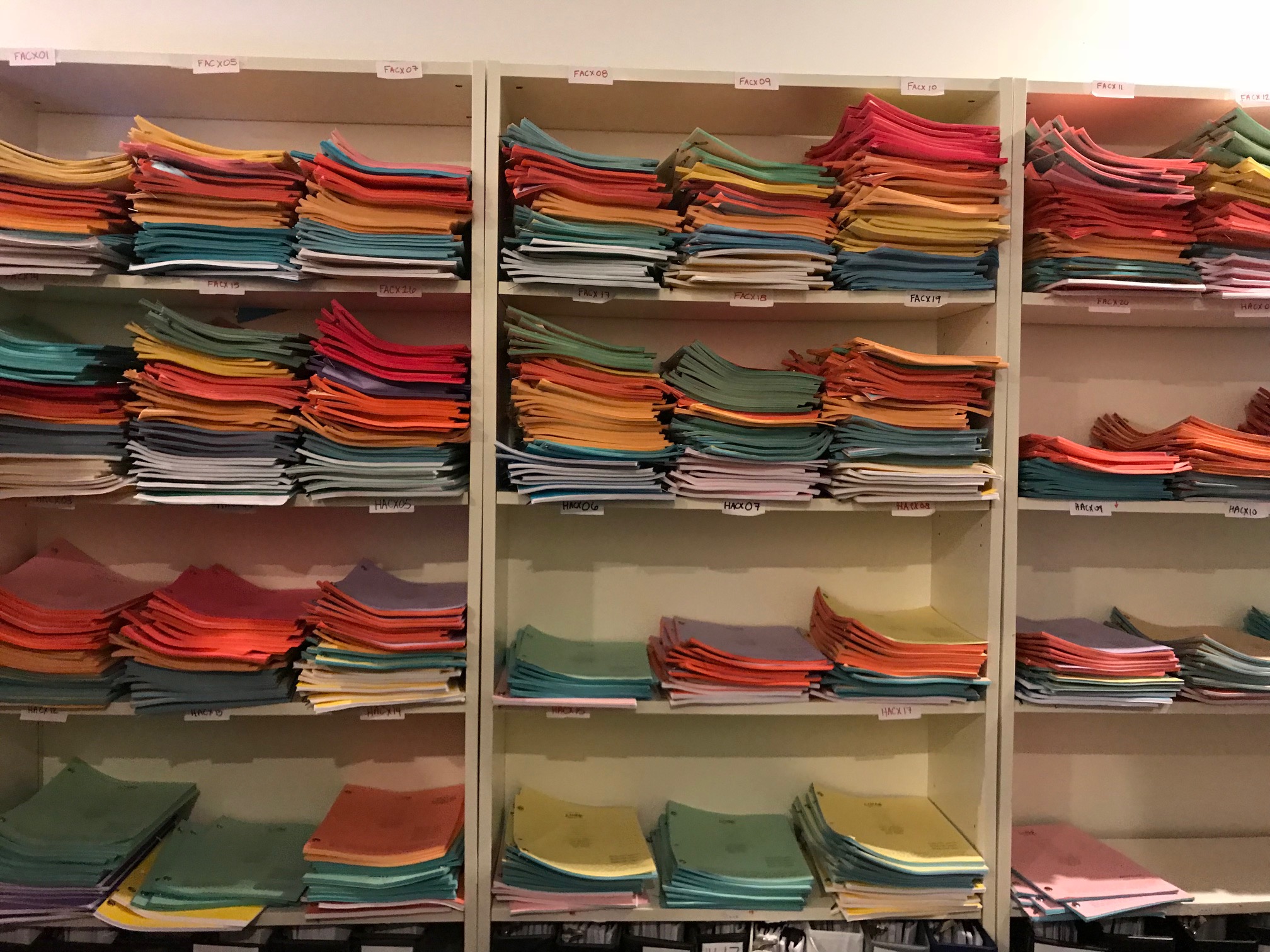 Color scheme of scripts in the queue for 'Family Guy'