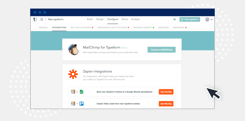 Using Zapier integrations in MailChimp for Typeform