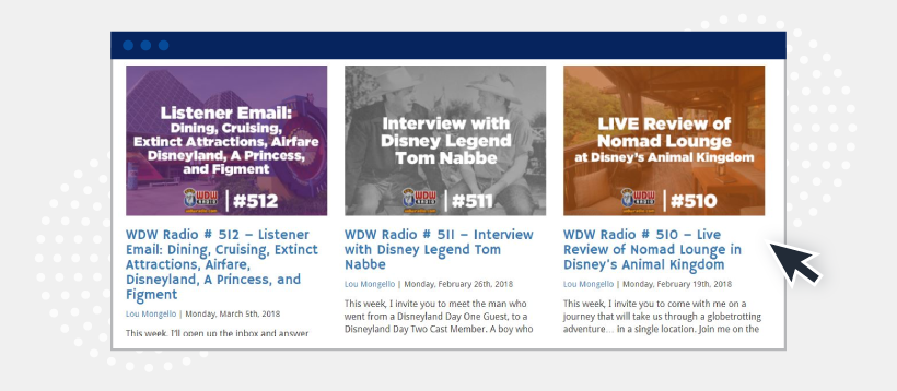 Lou Mongello and his podcast about Walt Disney World