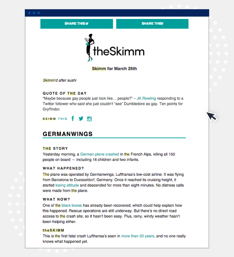 theskimm newsletter