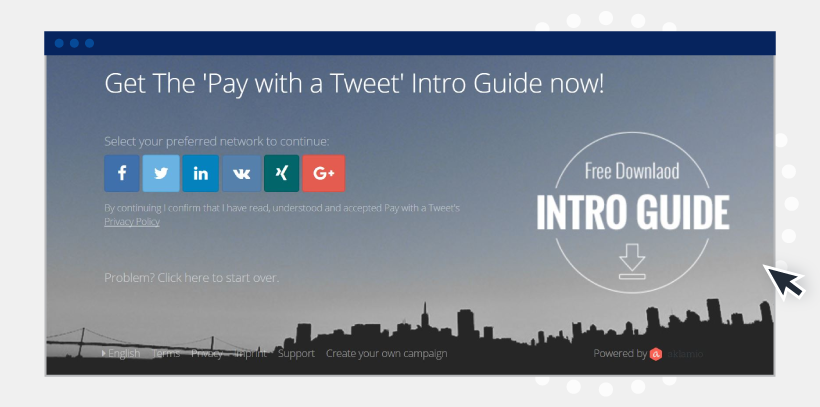 pay with a tweet example content gate