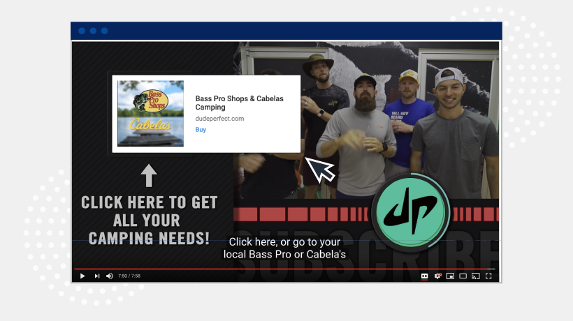 Dude Perfect call to action example