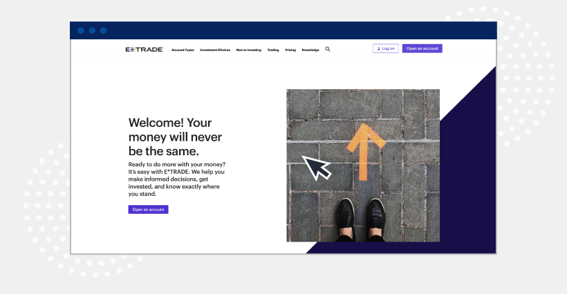 e*trade call to action example