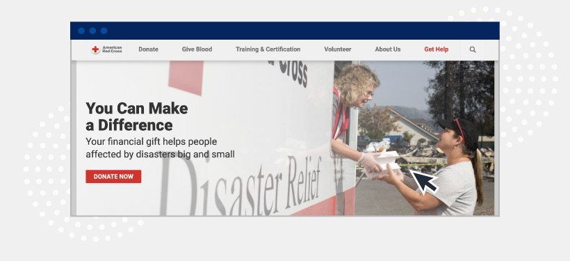 American Red Cross call to action example