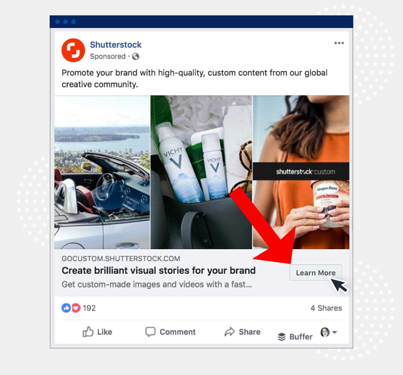 shutterstock call to action example