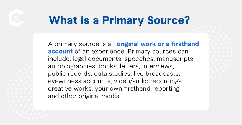 Definition: What is a primary source?