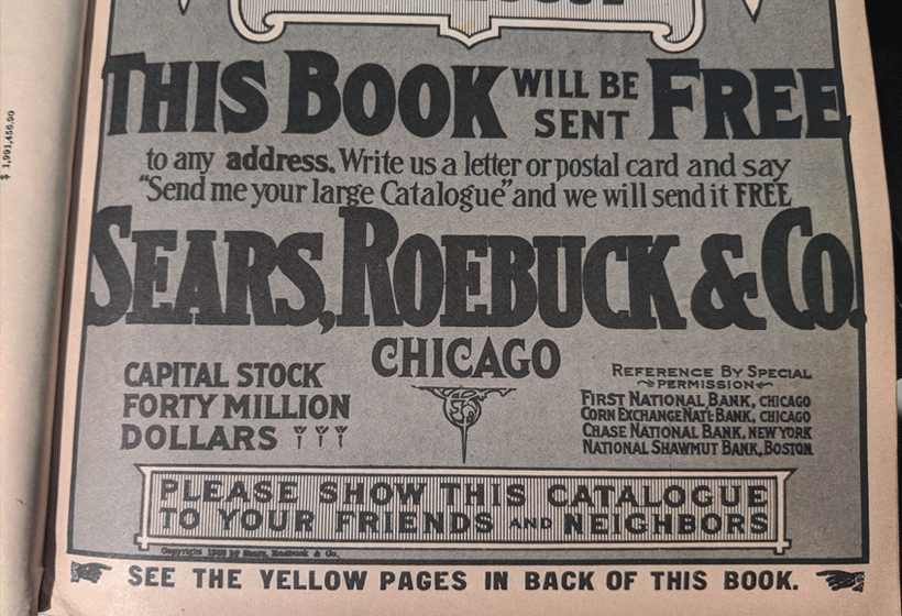 Direct mail lessons you can learn from the Sears Roebuck Catalog: Incentivize sharing with social calls to action.
