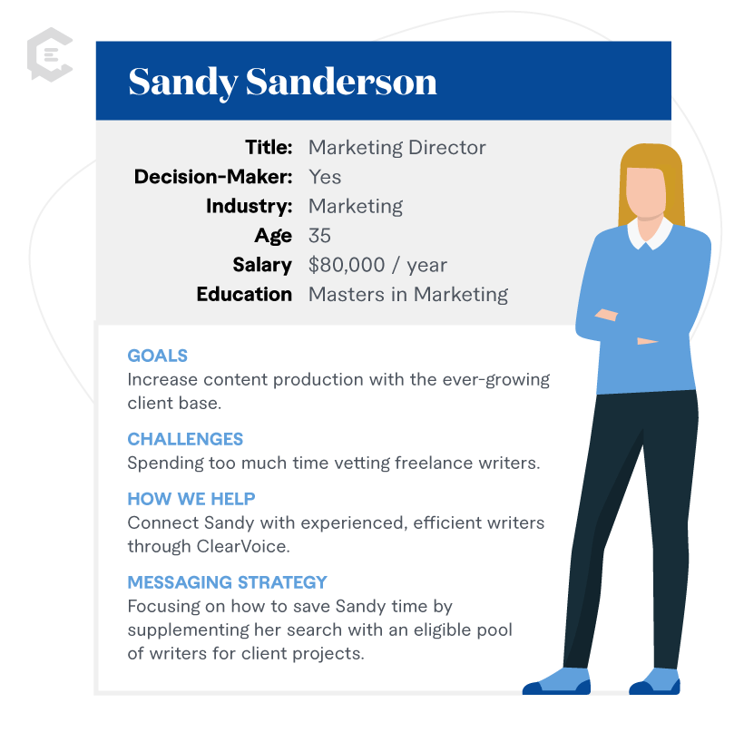 Sandy Sanderson Marketing Persona Director