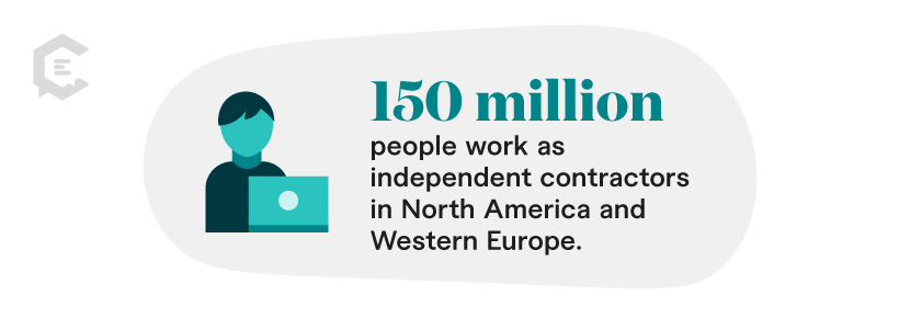Stat: Over 150 million people work as independent contractors in North America and Western Europe