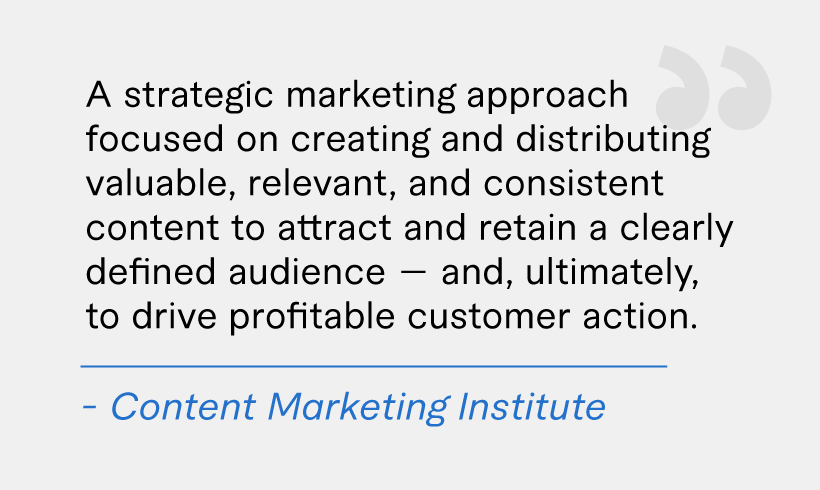 Content marketing according to content marketing institute