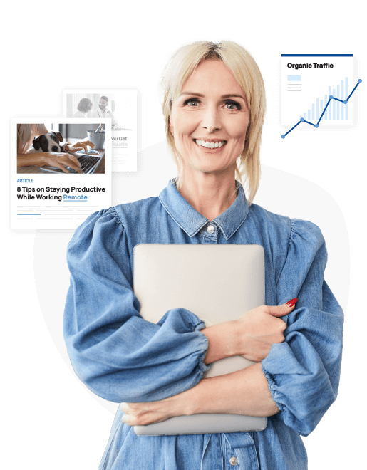 Person Surrounded By Articles Generating Organic Traffic