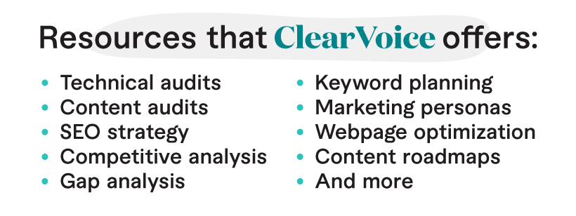 Resources that ClearVoice offers