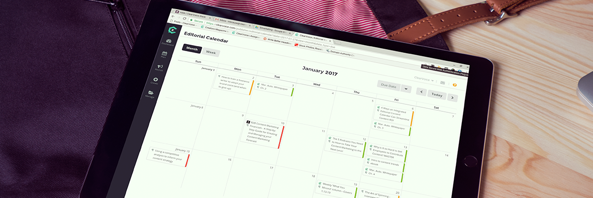 ClearVoice editorial calendar