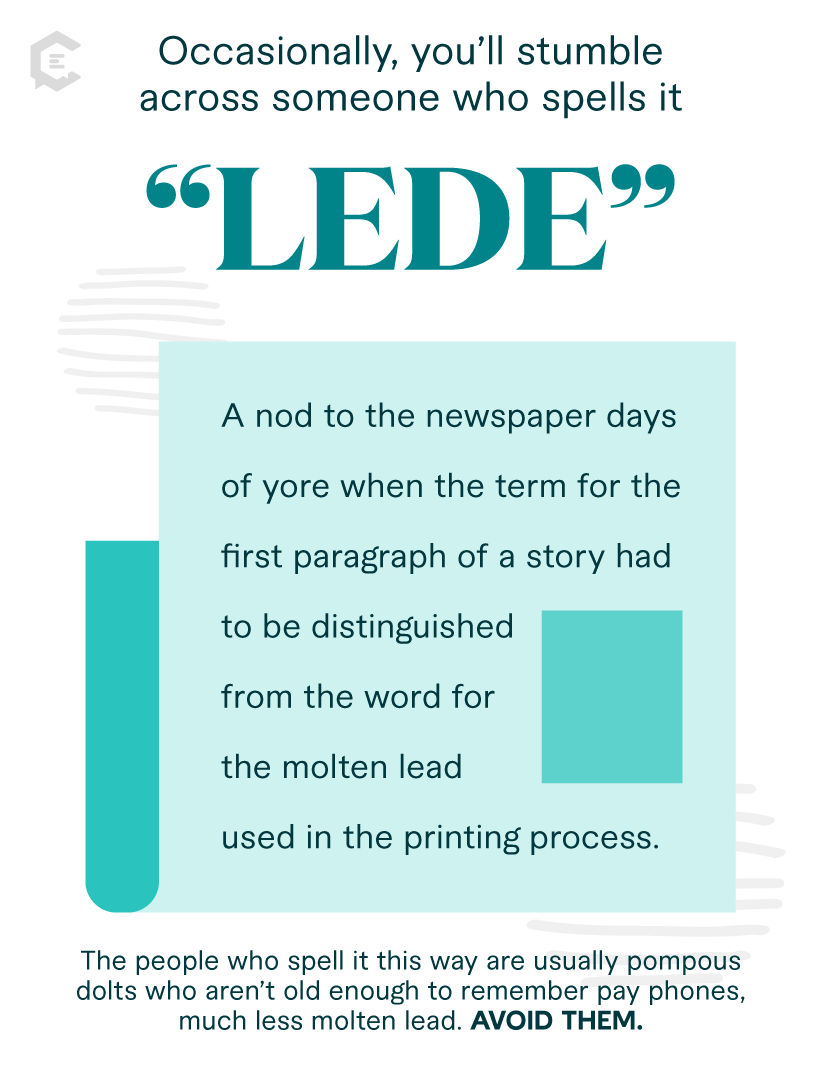 How to Write a Lead: Lede vs. Lead Origin