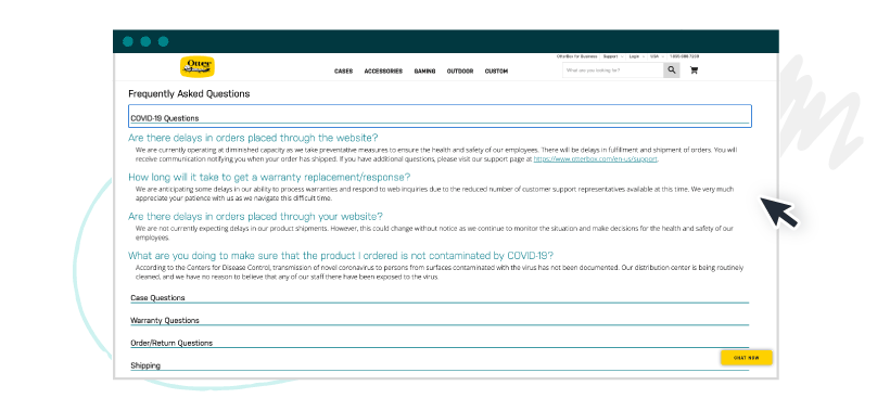 This FAQ page for OtterBox