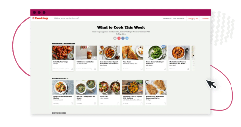 New York Times' 'What to Cook This Week' feature