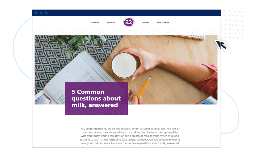Standard form evergreen content example: 5 Common questions about milk, answered
