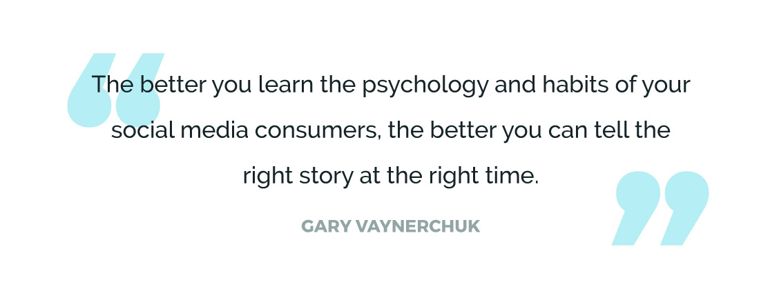 The better you learn the psychology and habits of your social media consumers, the better you can tell the right story at the right time.