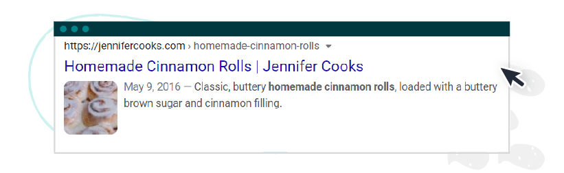 Cinnamon roll search result
