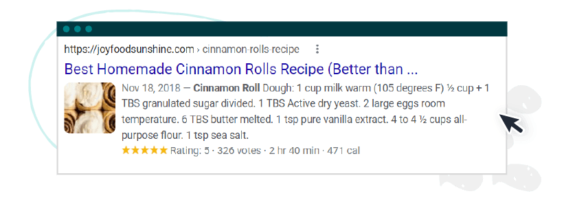Cinnamon roll search result