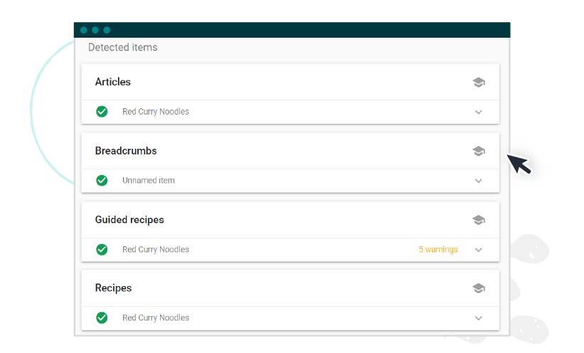 Rich snippet data example on a food blog.