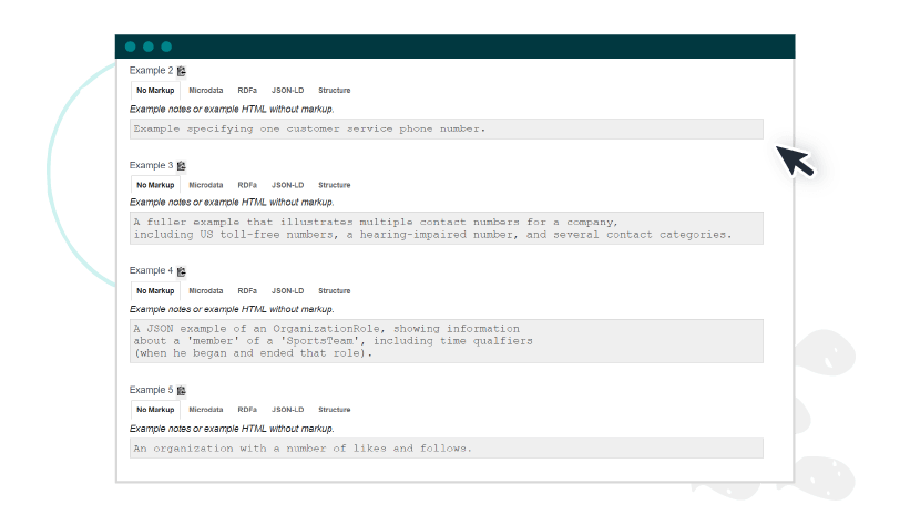 Schema.org's examples