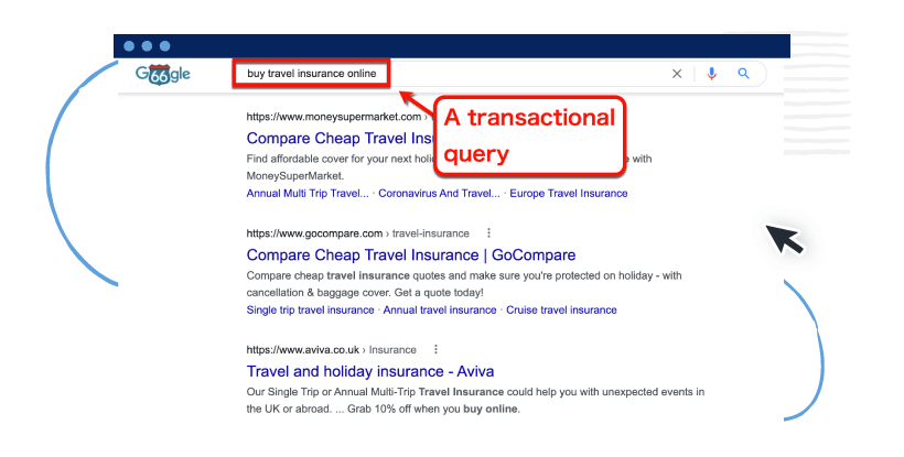 Transactional search intent