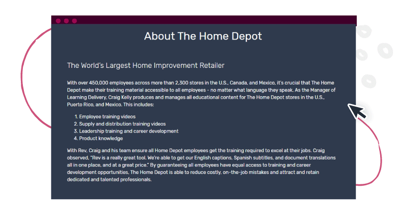 Customer story with Home Depot