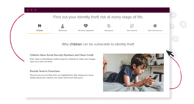 LifeLock: Landing page about identity theft