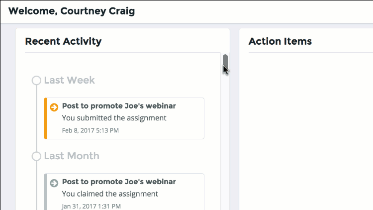 activity feed