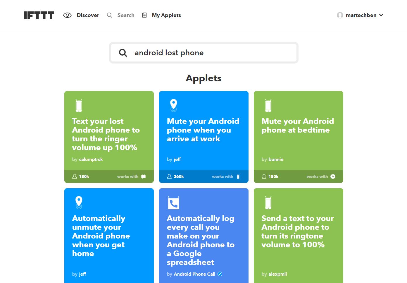 IFTTT applets