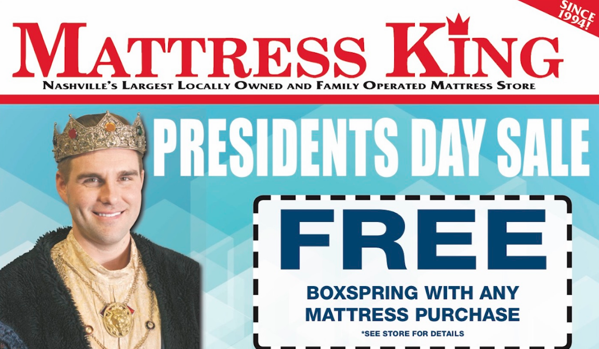 Mattress King President's Day ad