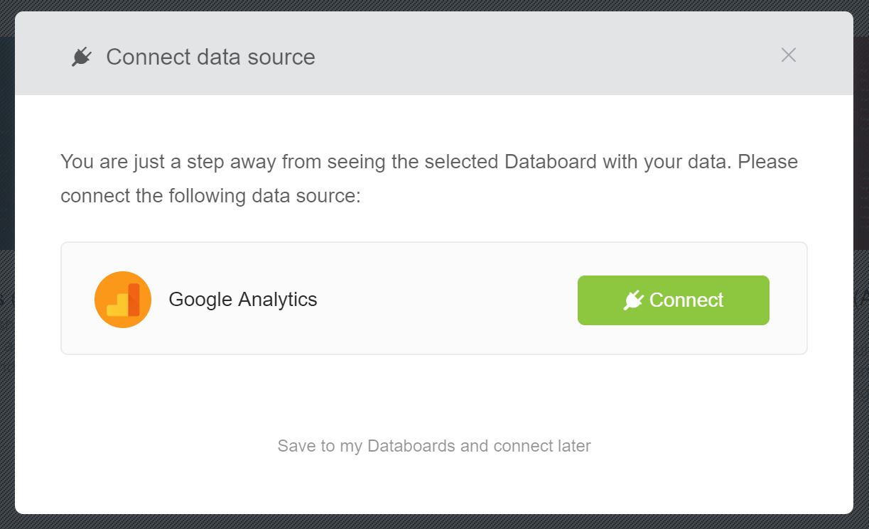 Connect to your Google Analytics account