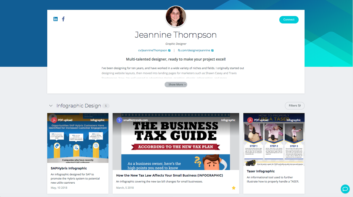 Jeannine Thompson designer CV Portfolio