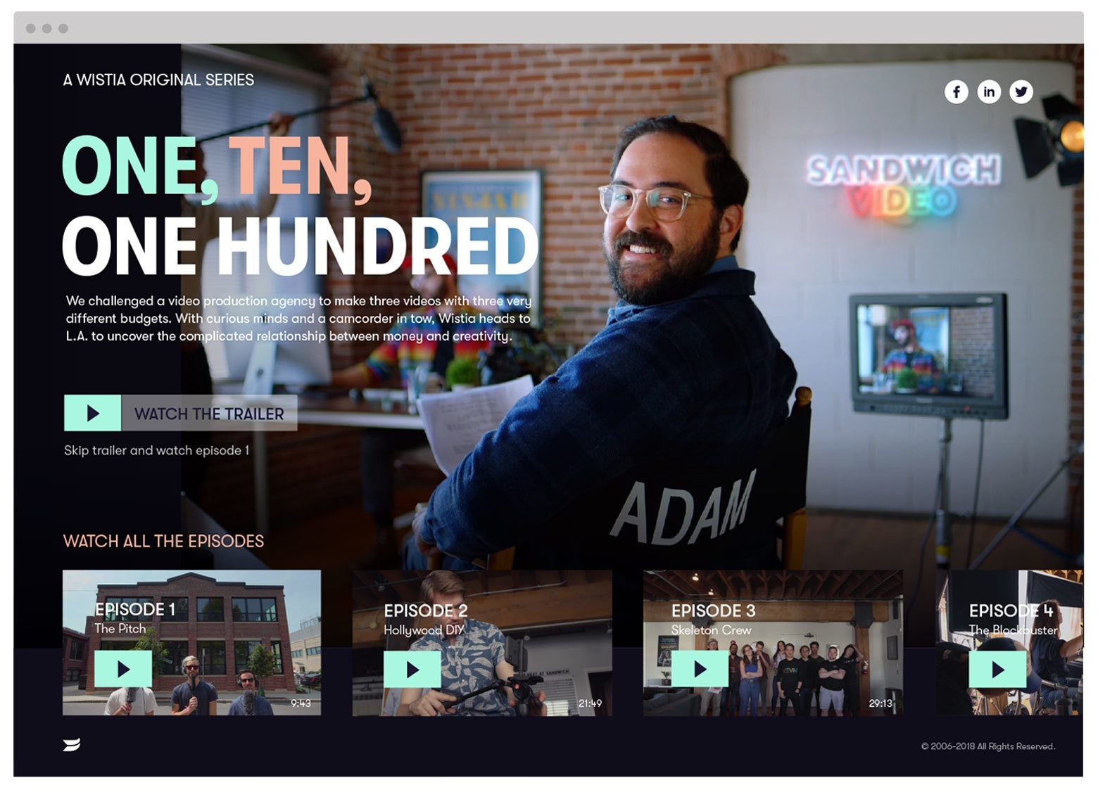 Wistia's "One, Ten, One Hundred" series