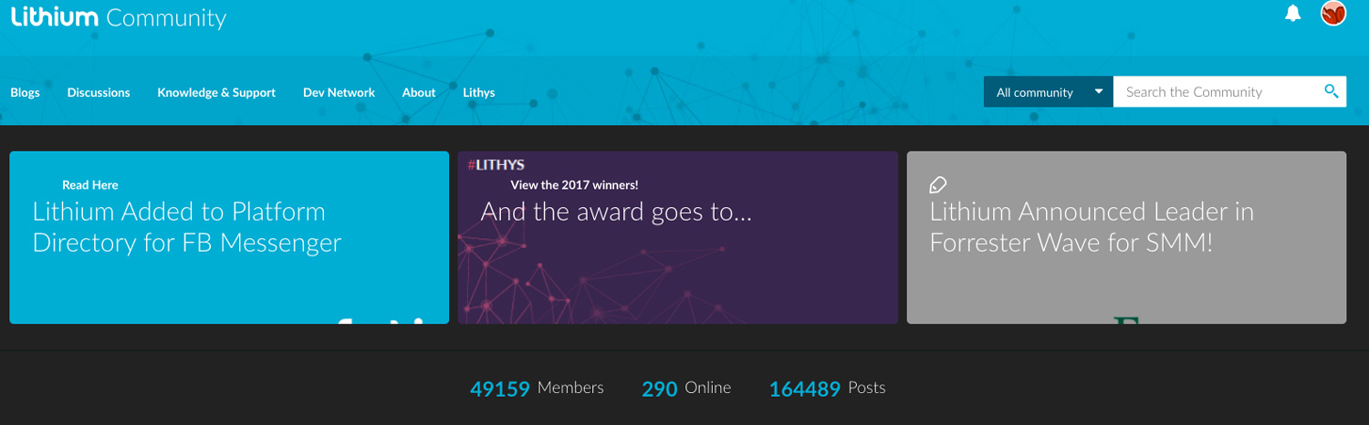 Lithium winning awards for best-in-class community app