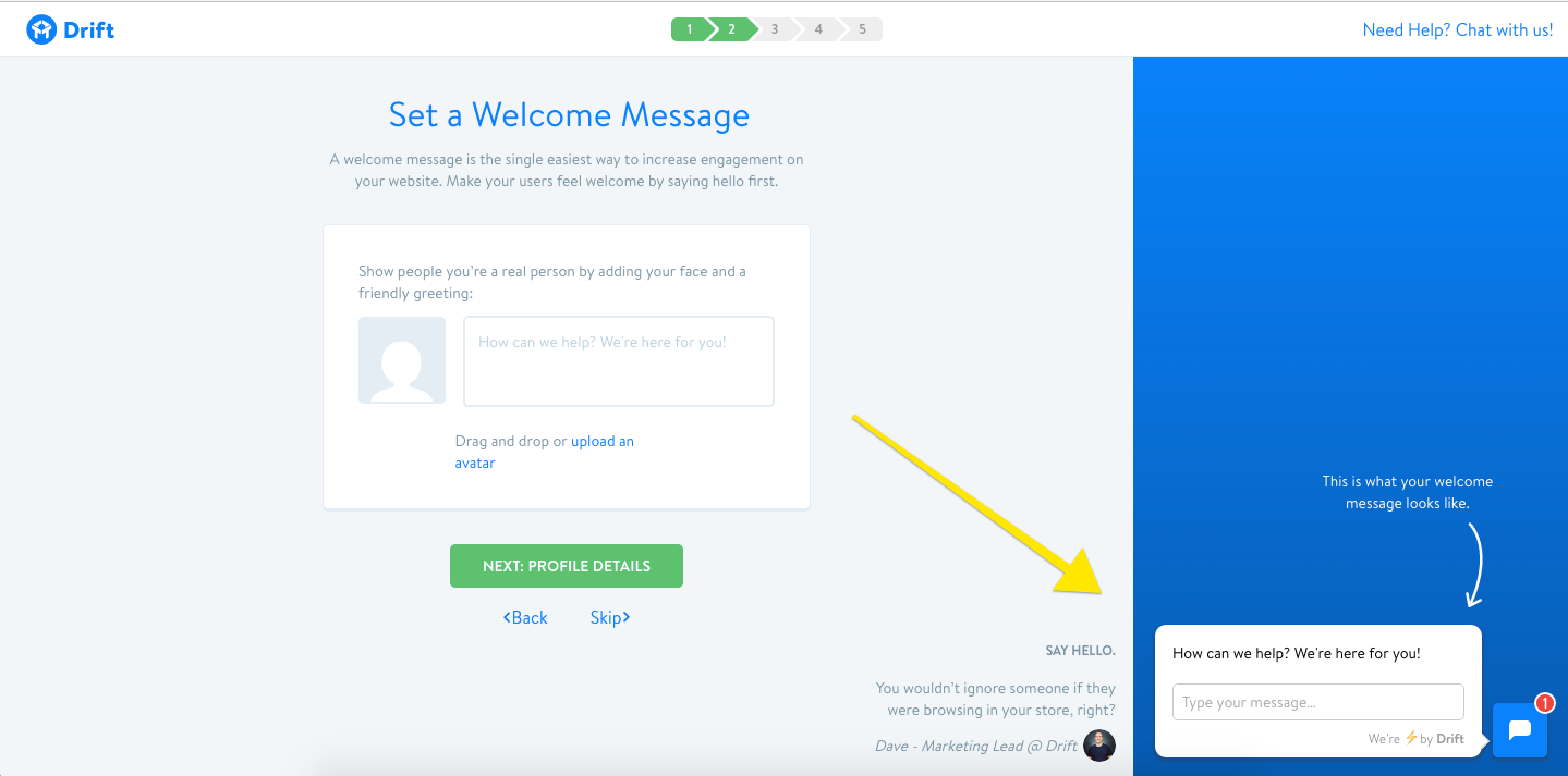 Rating Drift as a customer messaging platform.