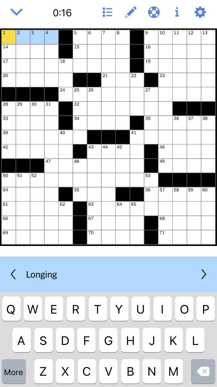 The New York Times Crossword Puzzle app for word nerds
