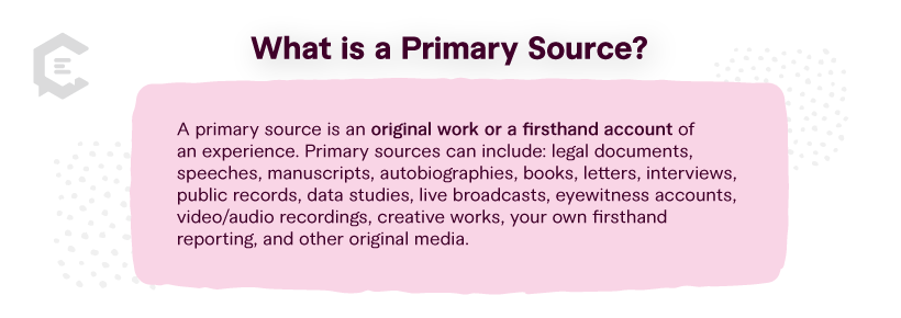Definition: What is a primary source?