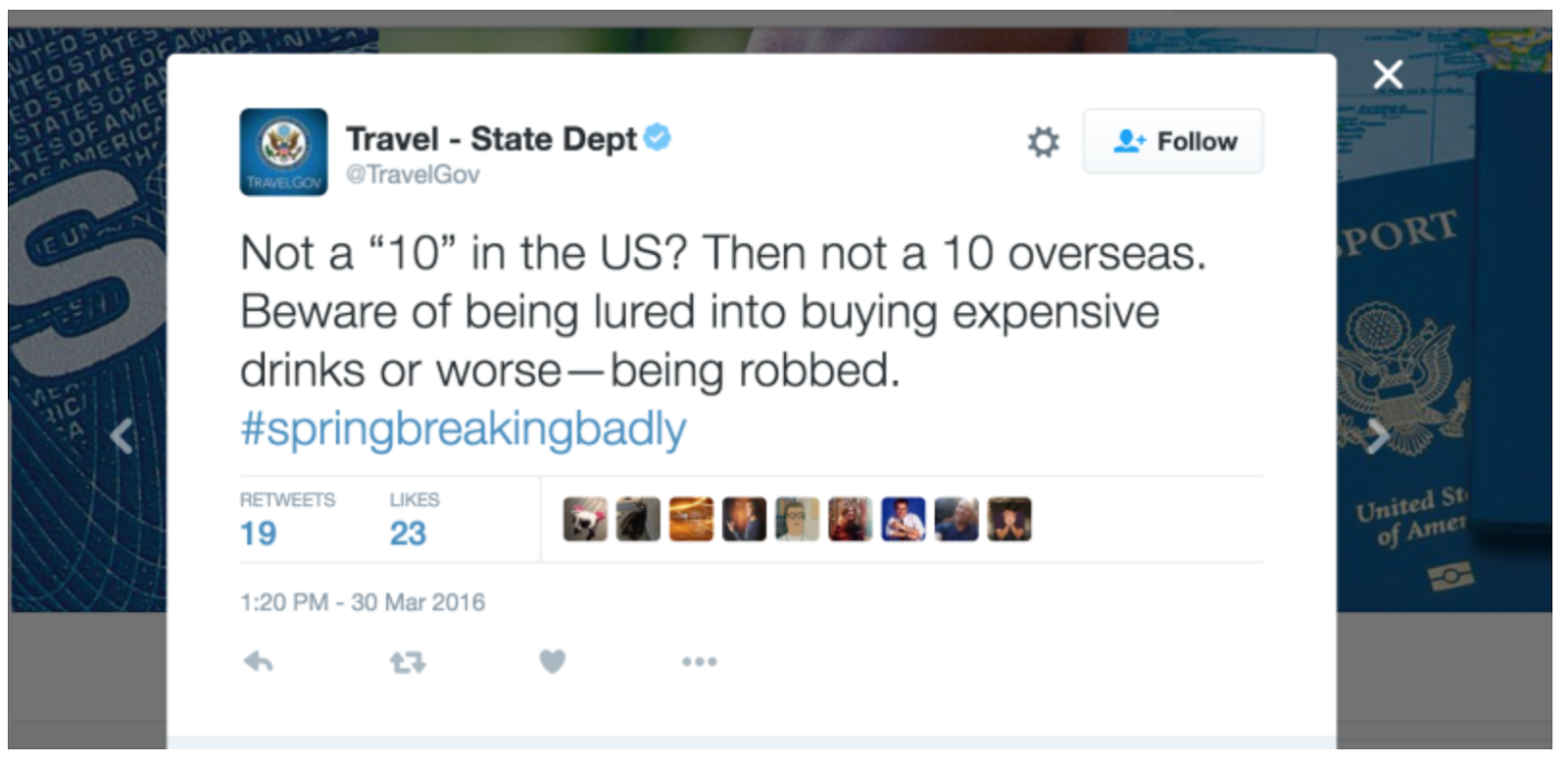 U.S. State Department messed up delivery tweet