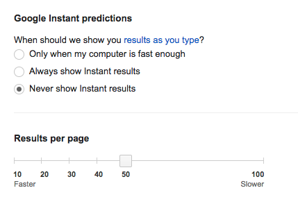 Google Instant predictions