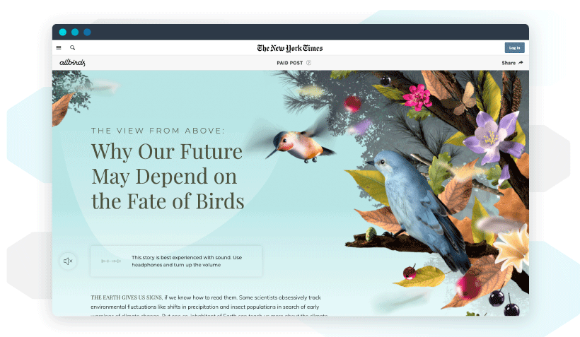 Native advertising example on The New York Times