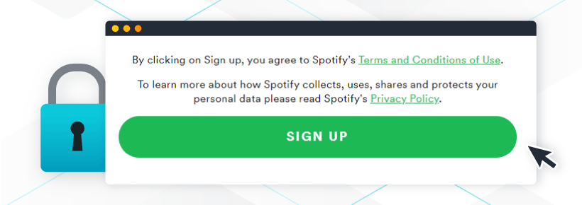 Privacy policy placement - Spotify