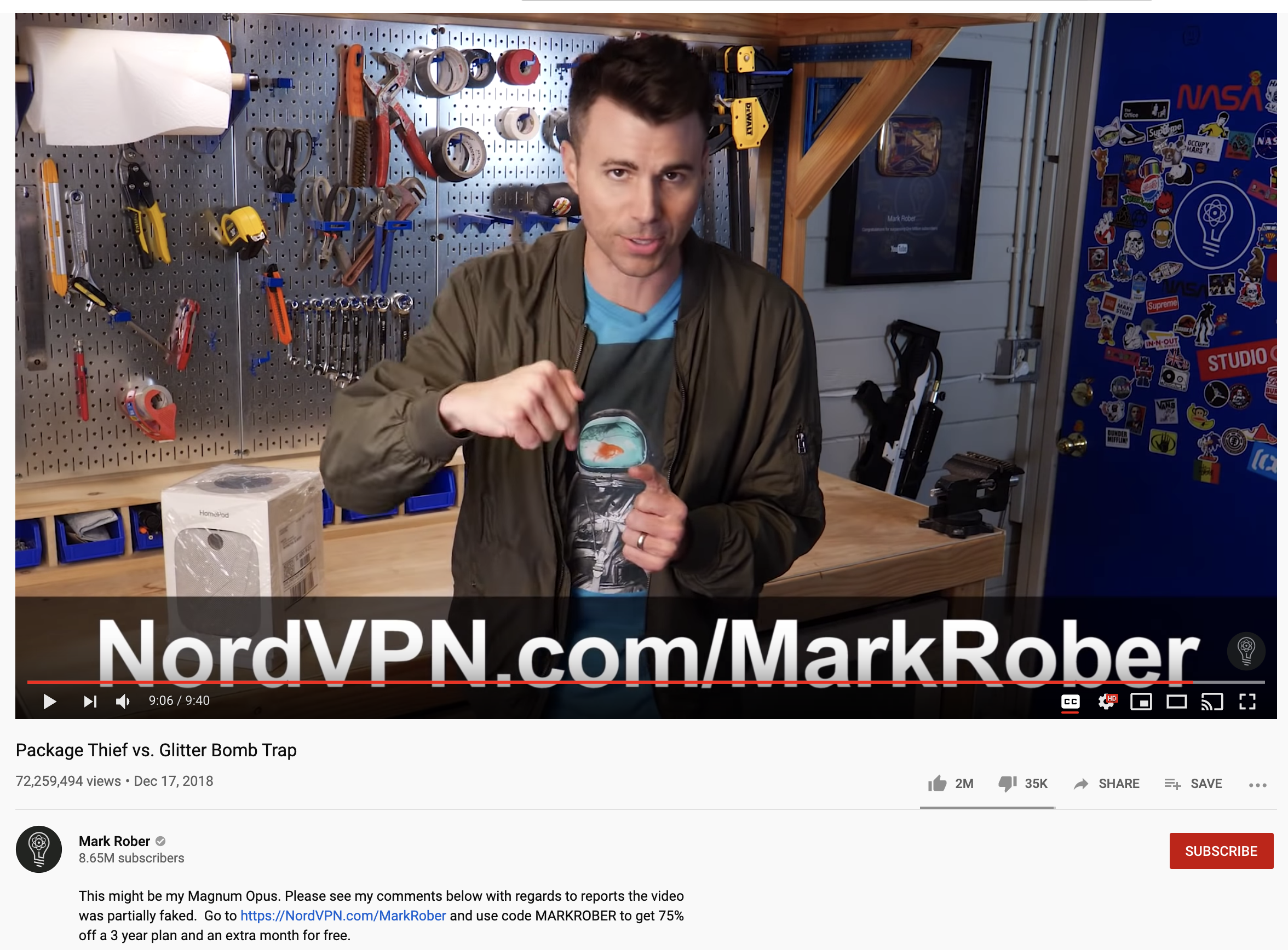 Mark Rober call to action example