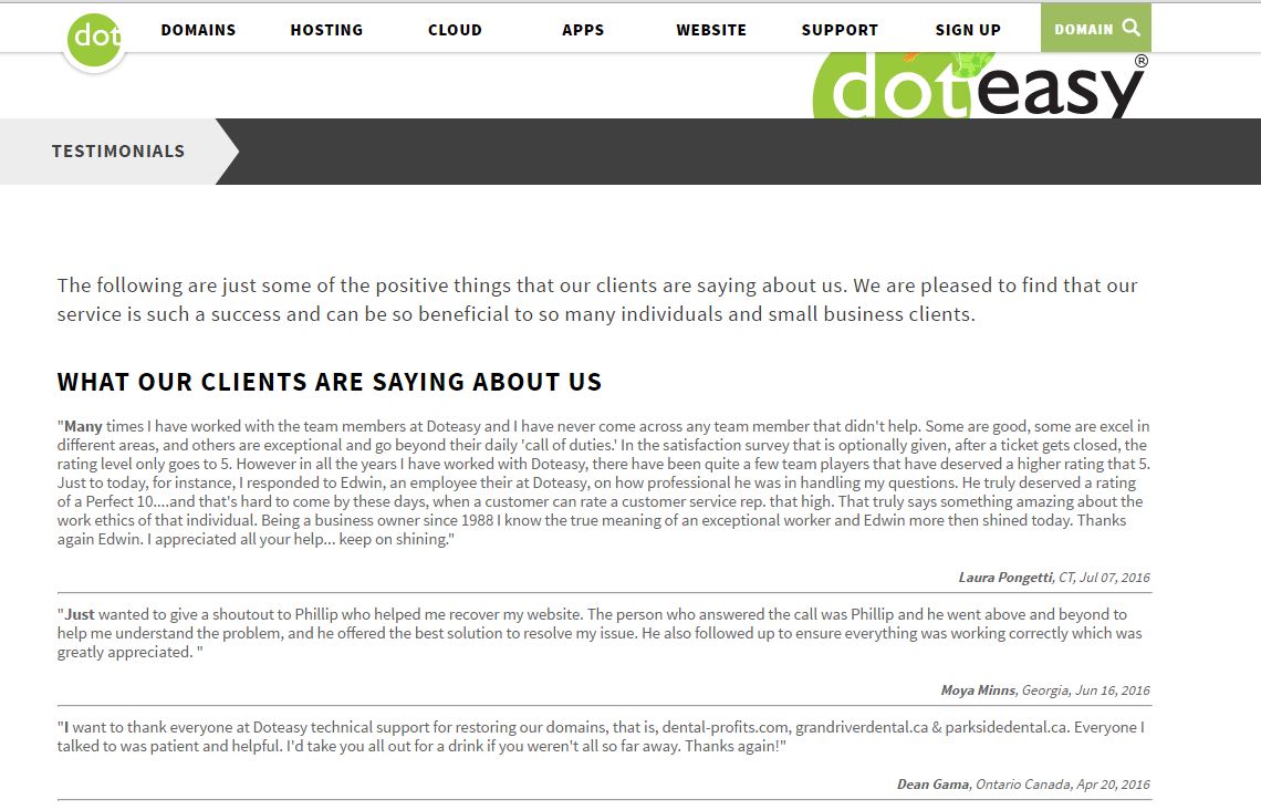 Risk-free reviews on doteasy