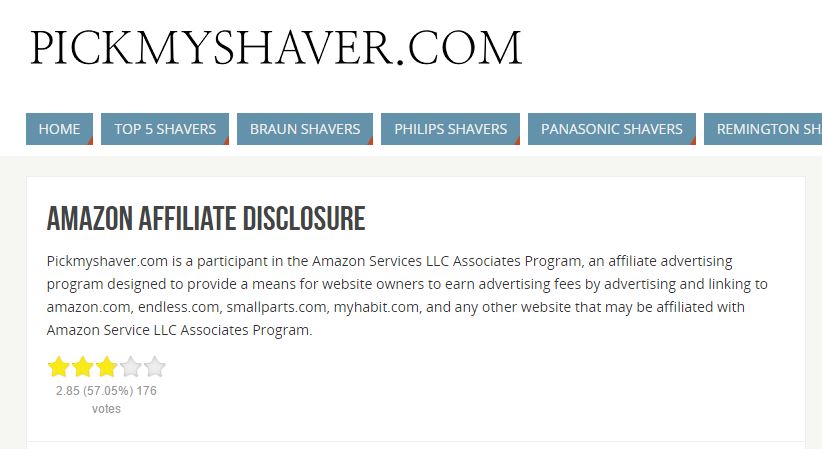 Example of disclosing an affiliate relationship on your site