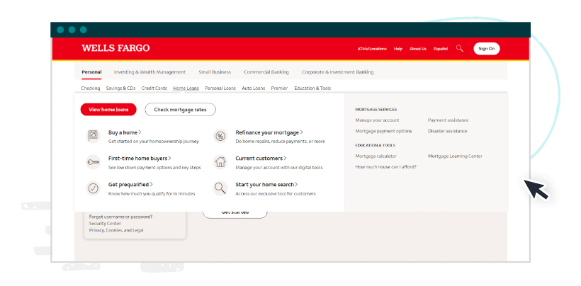 Wells Fargo’s website