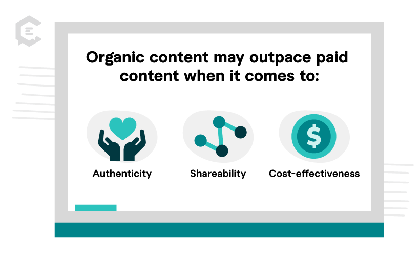 organic content can outperform its paid counterpart infographic
