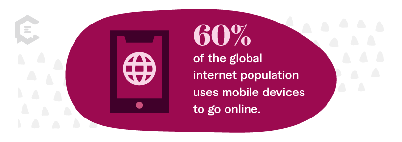 60 percent of the global internet population uses mobile devices to go online